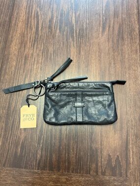 Frye and Co. Black Pebble Leather Zip Pouch
